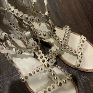 White Ash studded gladiator sandals, lightly worn, size 7 1/2